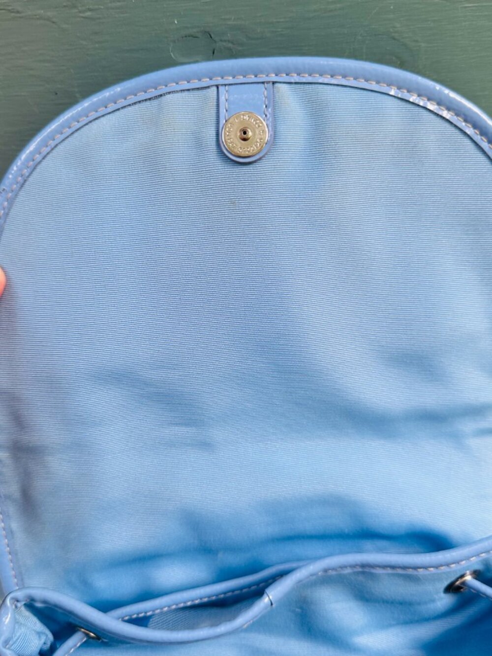 Coach Kyra Daisy Signature Backpack Blue Jacquard Flower Charm F16556 Rare Y2K - Picture 14 of 16